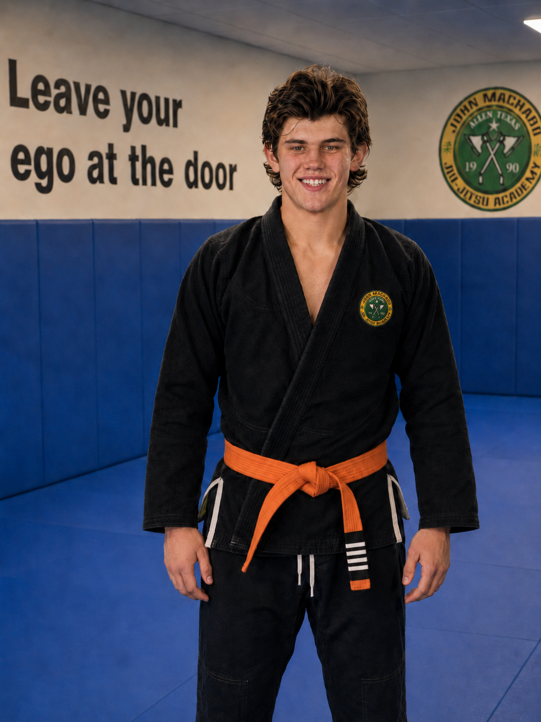Brazilian Jiu-Jitsu portrait with orange belt