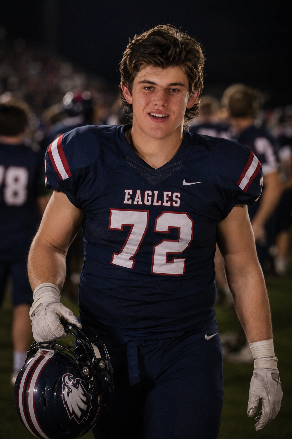 Carson Zuther in an Allen Eagles football uniform