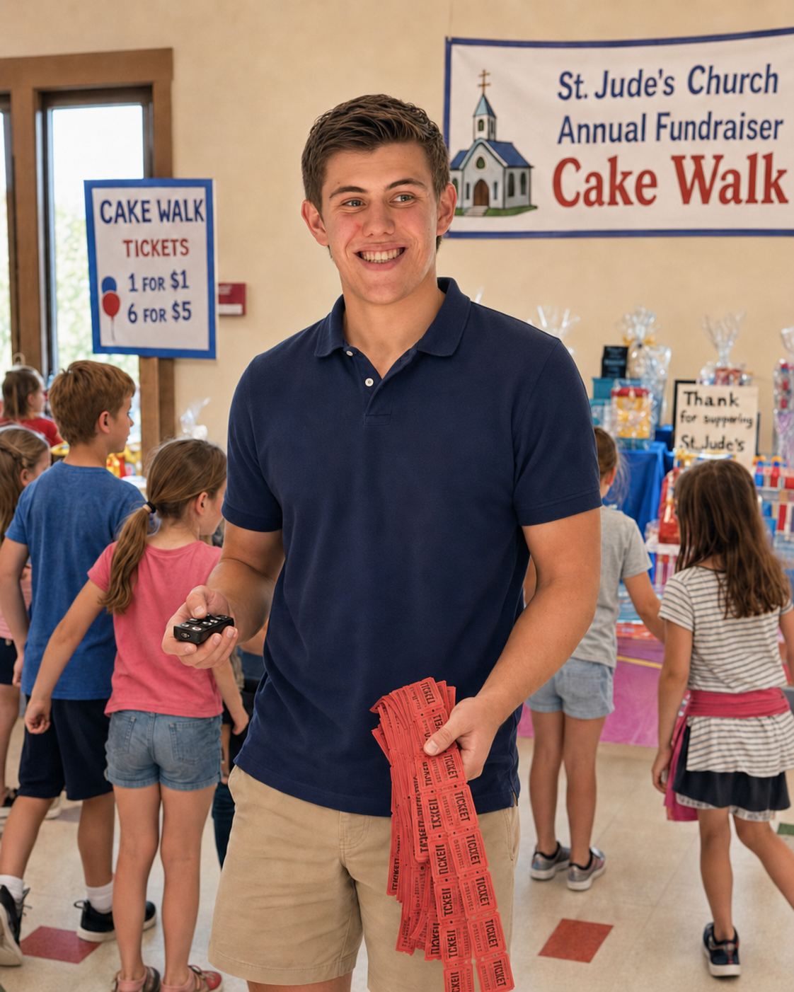 Church fundraiser cake walk